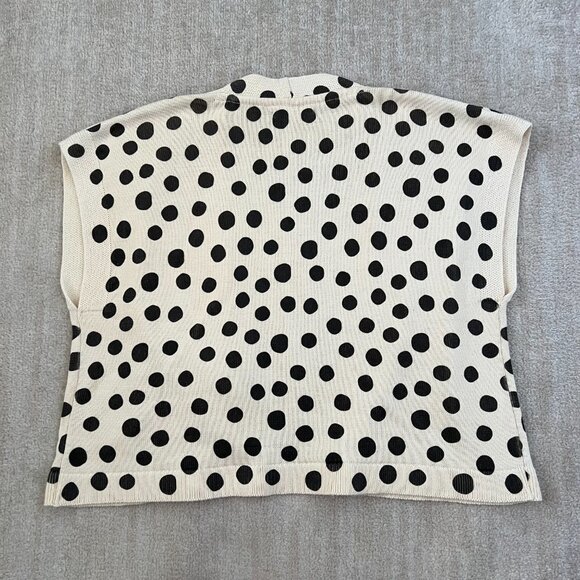 Gudrun Sjoden Cotton Polka Dot Cardigan Sweater L - Picture 4 of 10